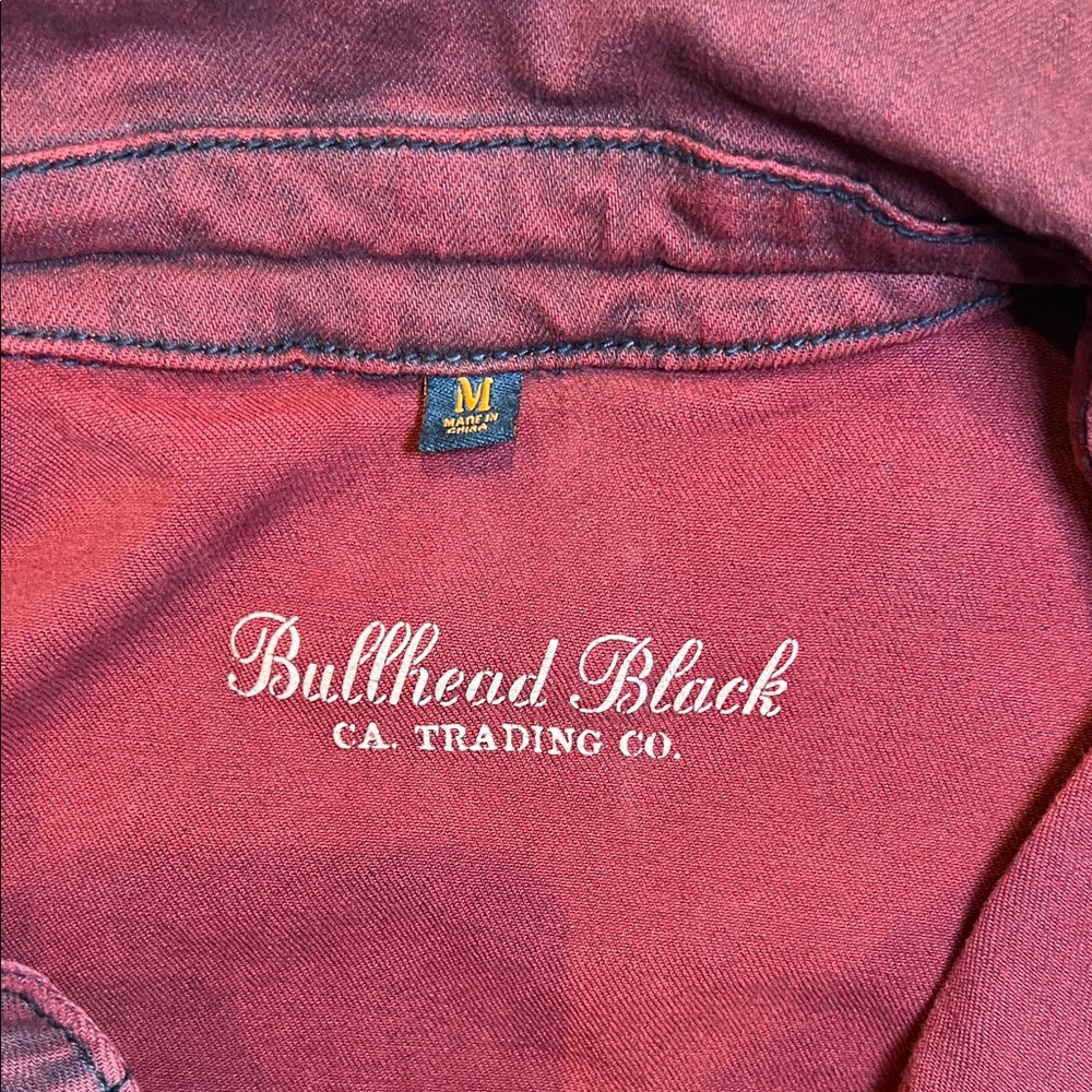 Bullhead Black Rich Red Denim Jacket - Picture 2 of 5